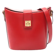 セリーヌ CELINE ショルダーバッグ ガンチーニ レッド レザー ガンチーニ ショルダーバッグ レディース Used B