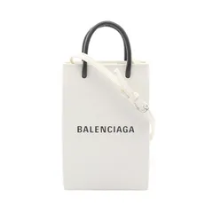 バレンシアガ BALENCIAGA ショルダーバッグ SHOPPING PHONE HOLDER ショッピング フォンフォルダー 593826 ホワイト レザー ショッピング フォンホルダー レディース Used B