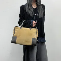 【中古】LOEWE ロエベ アナグラム アマソナ32 ハンドバッグ ブラウン スエード ヴィンテージ レディース【中古美品】HIBUOCHI VINTAGE　HBOC260112A01