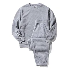 [Nutopia] スウェット メンズ 裏起毛 上下セット パジャマ 秋冬 (LL/ライトグレー(上下セット×1点))