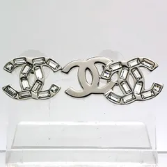 CHANEL シャネル ピアス ココマーク ダブルココマーク アシンメトリー CC ロゴ クリア ラインストーン B22P AB7869