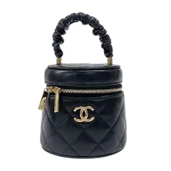 シャネル CHANEL ミニ バニティケース AP2729 32番台 ブラック ゴールド金具 ラムスキン レディース ハンドバッグ