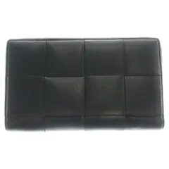BOTTEGA VENETA (ボッテガヴェネタ) カセット イントレチャート ラウンドジップ 長財布 ブラック 748054VBWD28803