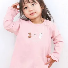 SLAP SLIP【スララク/防汚加工/オーガニックコットン】ときめきデザイン女の子長袖Tシャツ(80~130cm)