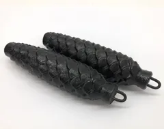 鳩時計 柱時計 錘 おもり 重錘 重り 古道具 松ぼっくり型 黒 ブラック 鉄器 鋳物 鉄製のサムネイル
