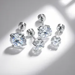 一粒ピアス CZ｜シンプル 上品 レディース