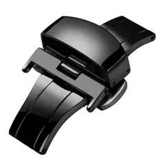 ステンレス鋼の時計バックル プッシュ式 観音開きタイプ D レザー/革腕時計ベルト交換用 クラスプ 尾錠 [BINLUN] ゴールド/シルバー/ローズゴールド/ブラック 12/14/16/18/20/22mm バタフライ バックル バネ棒/バネ棒はずし付き