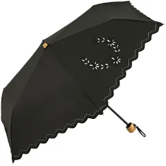 日傘 レディース 折りたたみ傘 カットワークレース UVカット because ミニ ブラック ビコーズ B-095340