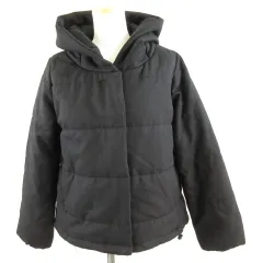 アースミュージック&エコロジー EARTH MUSIC & ECOLOGY NaturalLabel ショールカラーショート中綿ブルゾン 長袖 黒 M *A161