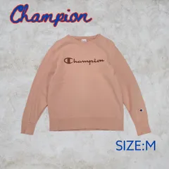 古着 Champion チャンピオン 刺繍スクリプトロゴ クルーネック スウェット トレーナー レディース Mサイズ ピンク 送料込み