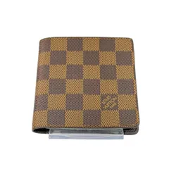 【ほぼ未使用品・美品】LOUIS VUITTON ルイ ヴィトン ダミエ ポルトビエ 6カルト クレディ コンパクトウォレット 二つ折り財布 札入れ カードケース N61666 ブラウン 茶色  PVC レザー 本革 LV メンズ レディース ユニセックス
