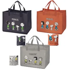 畳める コンパクト 大きめ 収納 マチ広 携帯 ピッタリ レジかご かわいい 肩掛け キャラクター トートバッグ スヌーピー ビッグ ﾈｲﾋﾞｰ･ｵﾚﾝｼﾞ･ｸﾞﾚｰ エコバッグ どちらか１つ SNOOPY