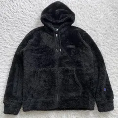 美品 チャンピオン Champion ボア フリース ジャケット ジップアップ パーカー ブラック 古着 891242