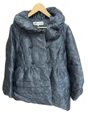 Z1729 TAKEO NISHIDA  タケオニシダ　ダウンジャケット　ハーフコート　花柄　チャコールグレー　レディース　サイズ11