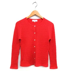 リミテッドエディション LIMITED EDITION カーディガン ニット ケーブル編み リブ ウール混 ハイゲージ 長袖 40 赤 レッド /NT4
