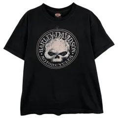 古着 ハーレーダビッドソン Harley-Davidson 鷲柄 イーグル柄 ドクロ柄 スカル柄 モーターサイクル バイクTシャツ USA製/eaa608036のサムネイル