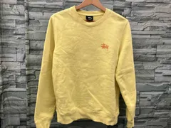 STUSSY／長袖スウェット／黄色／ロゴオレンジ／Sサイズ