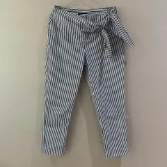 ザラ 9分 ストライプ コットン パンツ xs