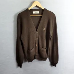 Munsingwear Grand Slam マンシングウェア グランドスラム カーディガン アクリル ニット Vネック スポーツ ゴルフ GOLF 古着 ブラウン系 S ワンポイント 刺繍 A453のサムネイル