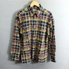 JUN MEN ジュンメン 長袖 シャツ チェック柄 古着 ヴィンテージ レトロ コットン 日本製 メンズ グレー イエロー系 DC 旧タグ 初期タグ A454のサムネイル