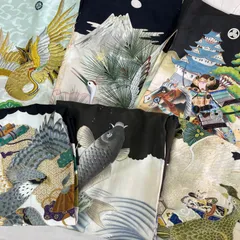 男の子 産着 お宮参り着物6枚セット 七五三 産着 セミアンティーク 素材 リメイク 汚れ有り 黒 鷹の柄 ハンドメイド リメイク用 まとめ買い まとめ売り 着物 レトロ kimono #きもの猫田 T441