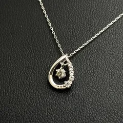 Canal 4℃ カナルヨンドシー デザイン ネックレス K10 WG 39cm 1.1g 金 ホワイト ゴールド 