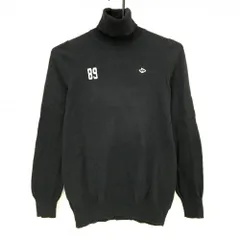 パーリーゲイツ タートルネックセーター 黒 背ロゴ コットン混 ニット レディース 0(S) ゴルフウェア PEARLY GATES