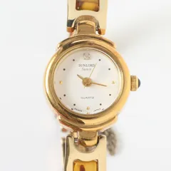 WL25149 SUNLORD l'emir サンロード 腕時計 稼動品 バングルウォッチ クォーツ 3針 ゴールド×ブラウン系 S5432