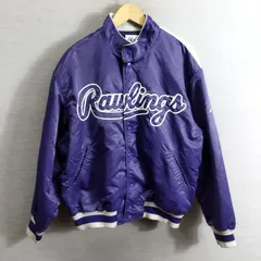 RAWLINGS BY ASICS ローリングス バイ アシックス グランドコート スタジャン ジャケット 野球 baseball 切替 日本製 スポーツ パープル系 LL A439