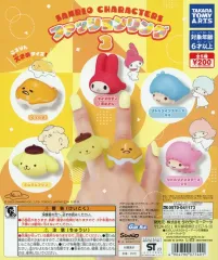 【中古】紙製品 ガチャ台紙 「サンリオキャラクターズ ファッションリング3」