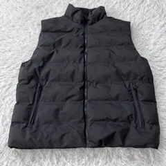 美品 H&M 中綿入りベスト 黒 水を弾く素材 L ブラック 古着 891153