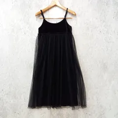apres jour mignon アプレジュールミニョン ベロアボリュームチュールワンピース レイヤード キャミワンピース ブラック Mサイズ ◎、〇◇