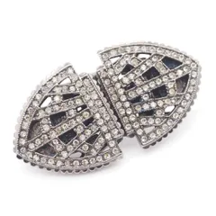 M773 ダイヤモンド風 2way ブローチ イヤリング ラインストーン デザイン コスチュームジュエリー