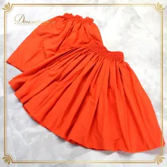 フラダンス 衣装 パウスカート オレンジ系 無地 シンプル シングル スカート セット 華やか 鮮やか かわいい おしゃれ ハワイアン アロハ フラ ダンス レッスン 練習 橙 軽やか ふんわり フレア 明るい ダンスウェア フェスティバル 舞台 お祝い
