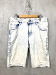 MCD エムシーディー サイドロゴ刺繍 デニム ハーフ パンツ sizeL/ライトブルー ■■メンズ