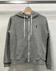 POLO RALPH LAUREN ポロラルフローレン パーカー サイズXS フリース コットン フルジップ 霜降 フーディ ポニー刺繍 グレー インポート