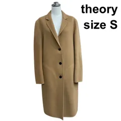 ■ セオリー theory NEW DIVIDE LUXE チェスターコート ダブルフェイス ロング キャメル ウール カシミア S 7号 レディース Y6A004