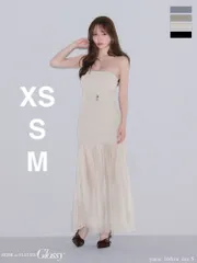 アイボリー  GL3489【ROBE de FLEURS Glossy/ローブドフルール グロッシー】 シアー/ チュール/ ドッキング/ セットアップ/ フレア/ ワンピース/ ロングドレス/ キャバドレス/ andy ON2995