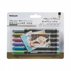 ナカバヤシ　デコルーレペン　メタリック　6色セット　DCPN-101-6S