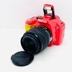 Excellent working condition, rare color Pentax Kx red and yellow digital SLR camera with 18-55mm DAL lens set.