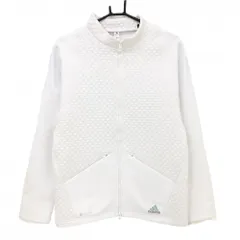 アディダス ジャケット 白 凹凸生地  メンズ M ゴルフウェア adidas