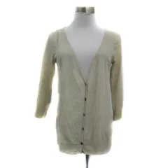 ユナイテッドアローズ UNITED ARROWS ニットカーディガン 七分袖 ミドル丈 Vネック 無地 薄手 ライトベージュ /YS6