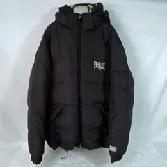 90's 肉厚 EVERLAST・エバーラスト 脱着可能フード付き ダウンジャケット ブラック XL相当