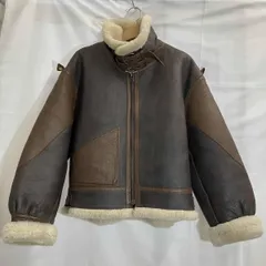 MILITARY/ミリタリー/B-3/メーカー不明/サイズ不明/フライトジャケット/リアルムートン/アメリカ軍/階級章付き/古着/ブラウン 