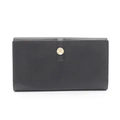 シャネル CHANEL 二つ折り長財布 ココボタン ブラック レザー ココボタン 二つ折財布 レディース Used B