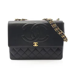 シャネル CHANEL ショルダーバッグ デカマトラッセ シングルフラップ ブラック ラムスキン（羊革） デカココ デカマトラッセ チェーンショルダー レディース