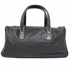★SALE【6ab0865-k】シャネル ハンドバッグ チョコバー レザー ブラック シルバー金具【中古】レディース
