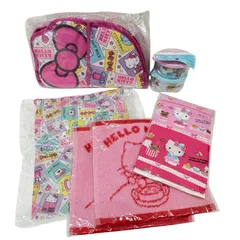 【サンリオ ハローキティ シナモロール】グッズまとめ売り 非売品ハンカチ2枚 シートクッション ランチボックスケース2枚 巾着袋 ランチケースS