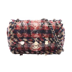 シャネル CHANEL ショルダーバッグ ミニマトラッセ20 A69900 レッド/ネイビー ファブリック ミニマトラッセ チェーンショルダー レディース Used A