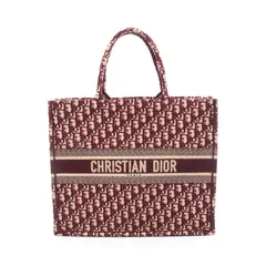 ディオール Dior トートバッグ BOOK TOTE ブックトート ラージ ボルドー キャンバス オブリーク ブックトート ラージ レディース Used A